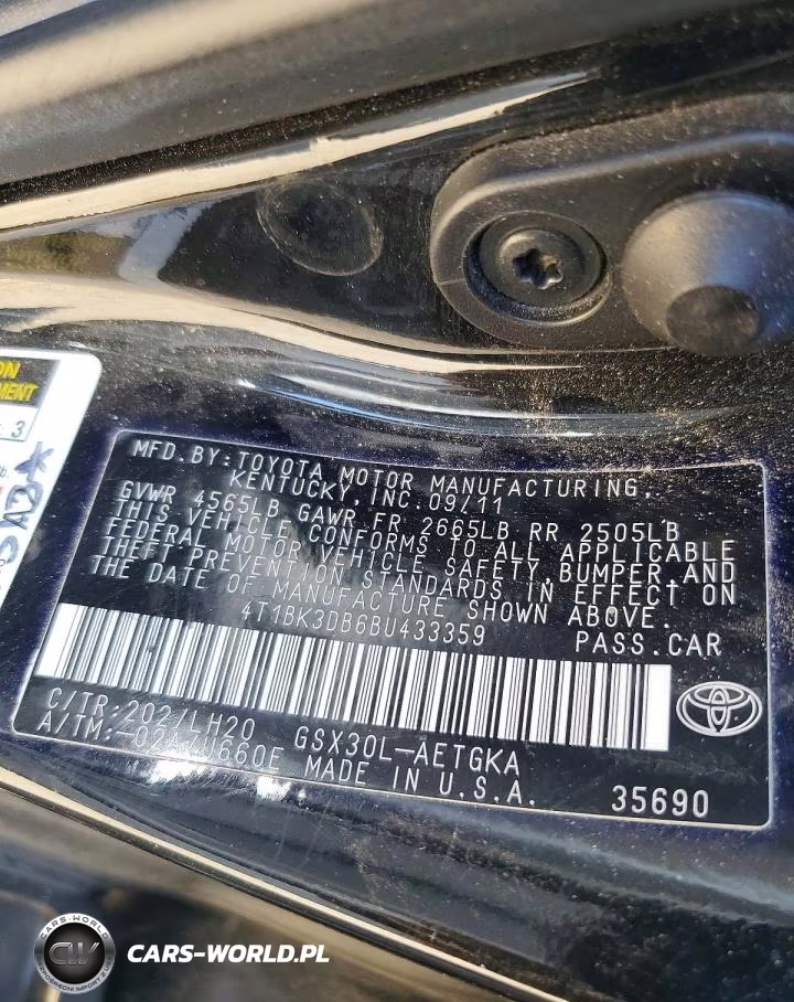 2011 Toyota Avalon Base VIN:4T1BK3DB6BU433359 - 12