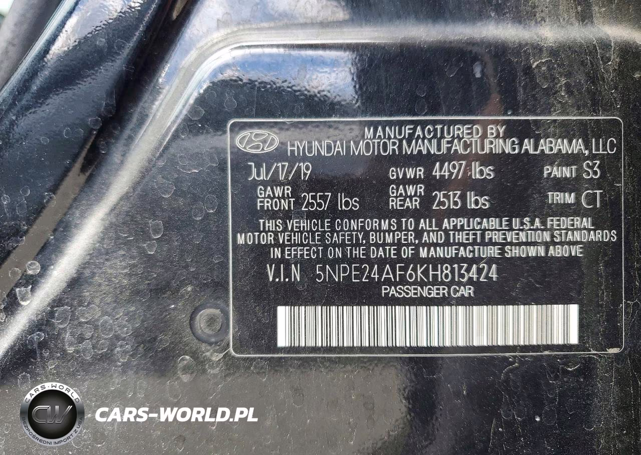 2019 Hyundai Sonata Se VIN:5NPE24AF6KH813424 - 12