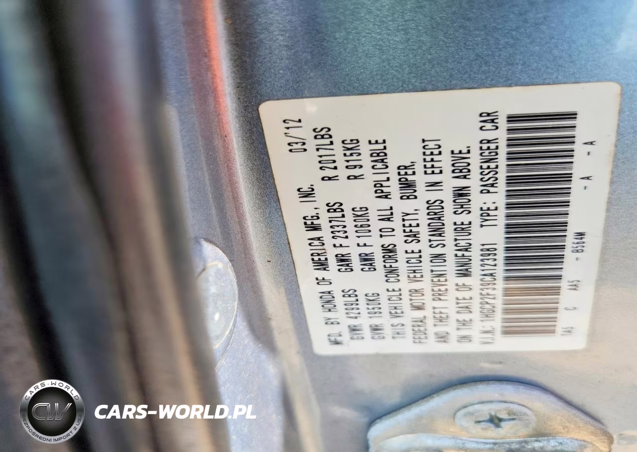 2012 Honda Accord Lx VIN:1HGCP2F39CA123981 - 12