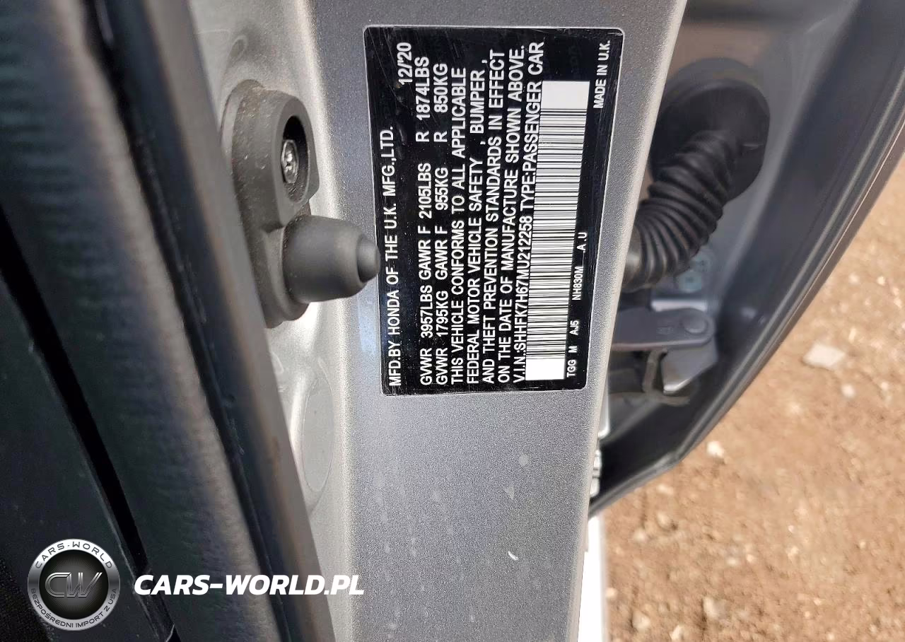2021 Honda Civic Ex VIN:SHHFK7H67MU212258 - 12