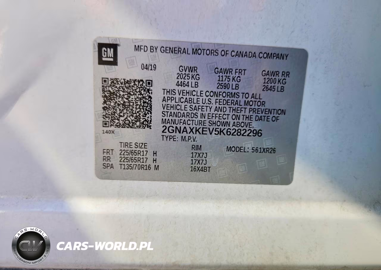 2019 Chevrolet Equinox Lt VIN:2GNAXKEV5K6282296 - 12