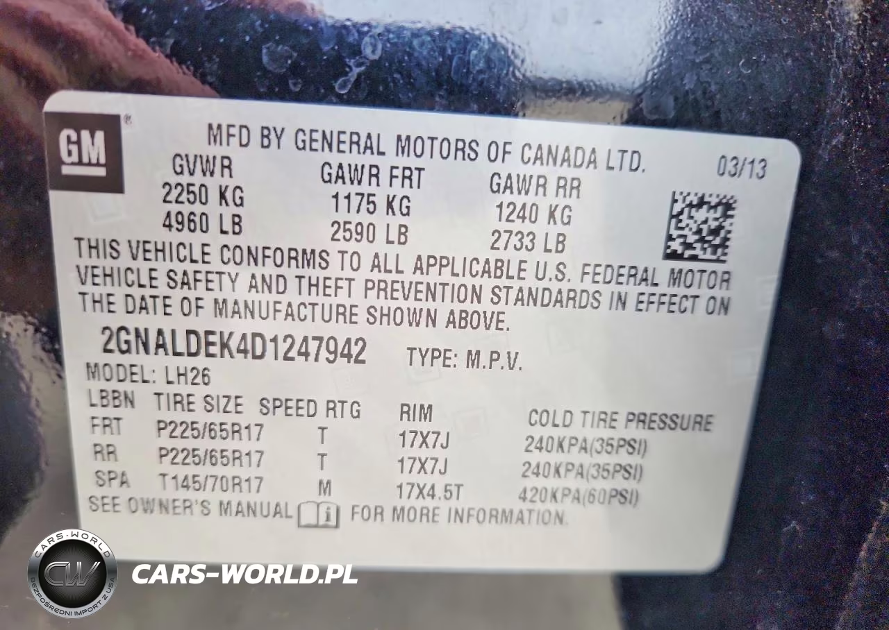 2013 Chevrolet Equinox Lt VIN:2GNALDEK4D1247942 - 12