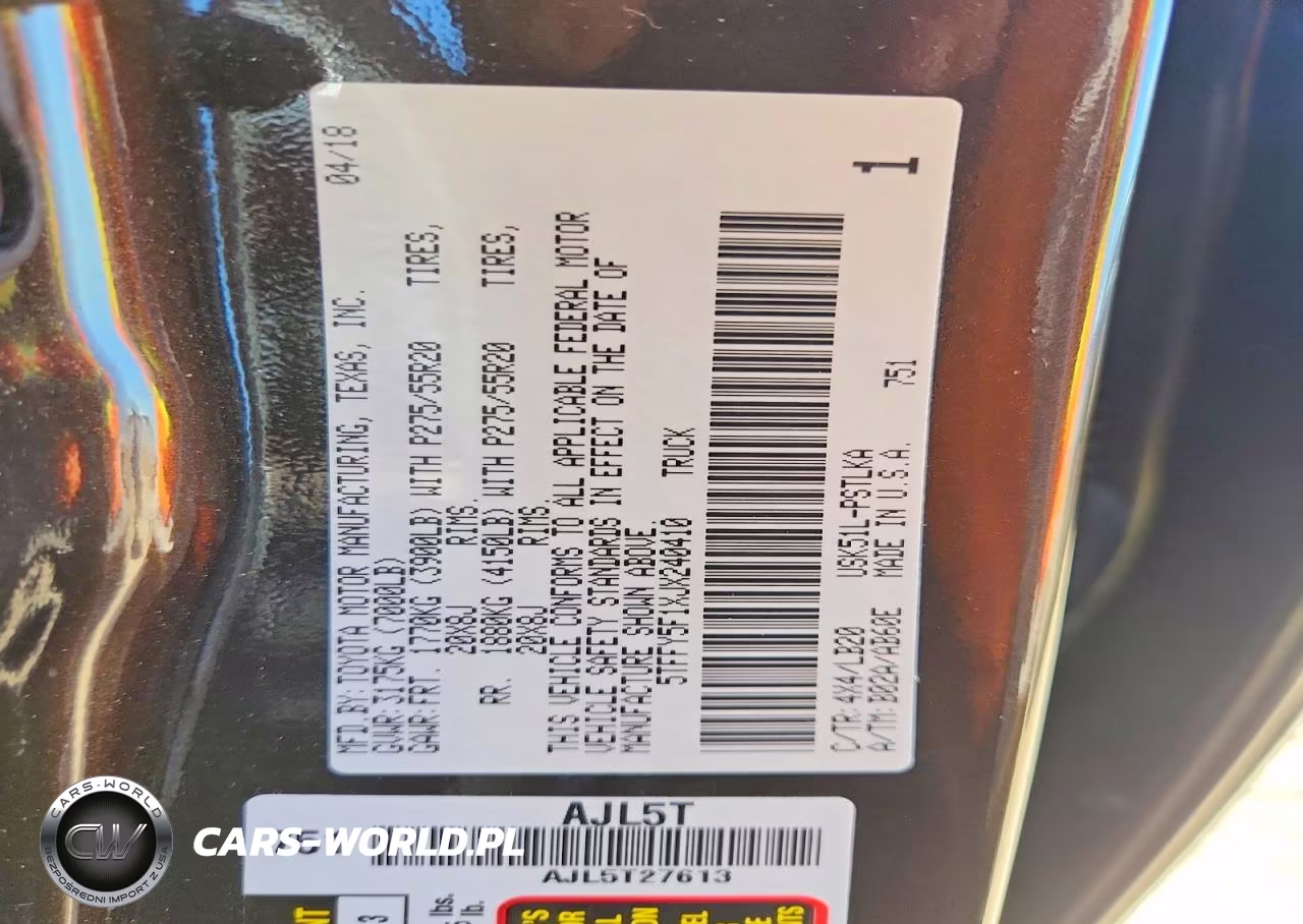 2018 Toyota Tundra Limited V8 VIN:5TFFY5F1XJX240410 - 12