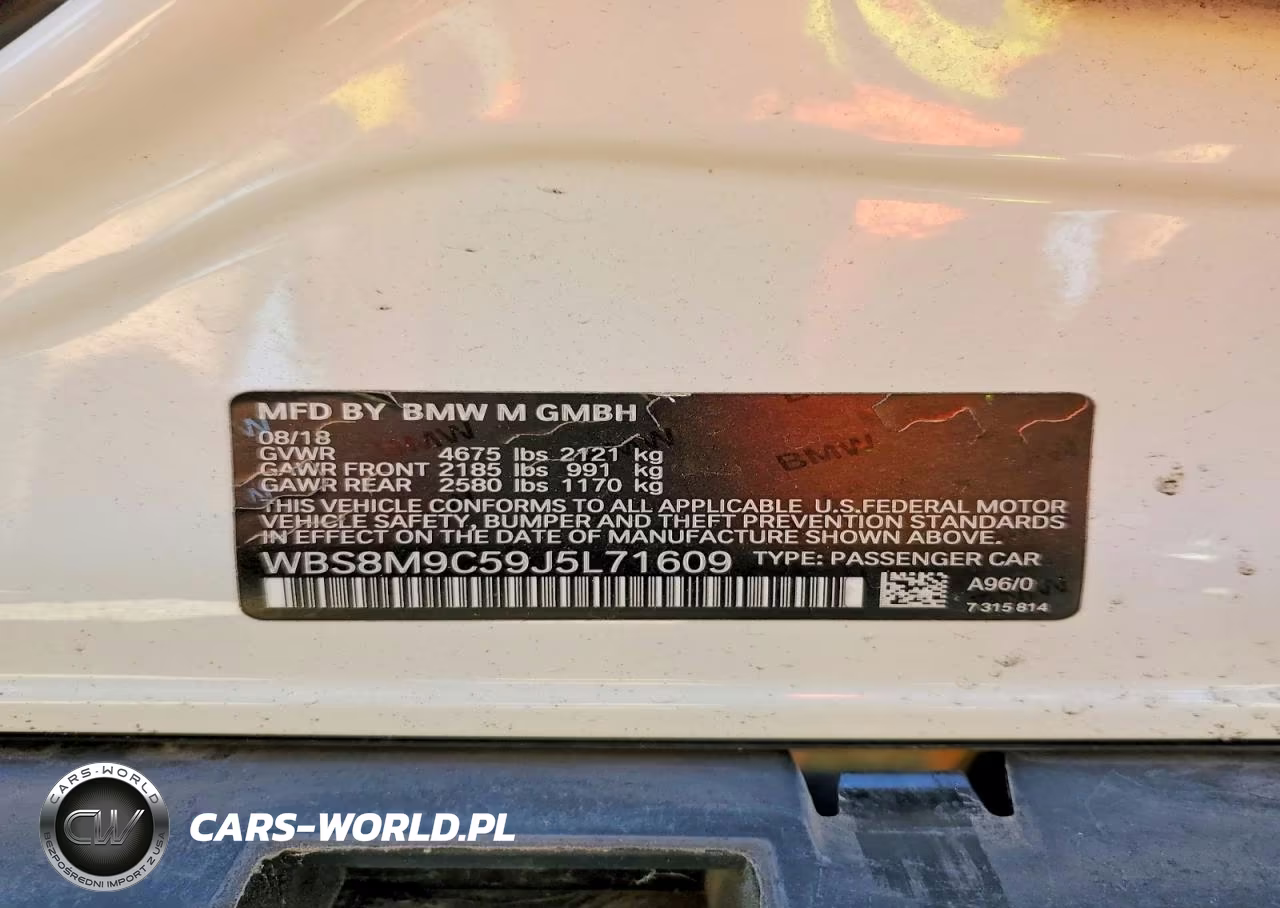 2018 BMW M3 VIN:WBS8M9C59J5L71609 - 13