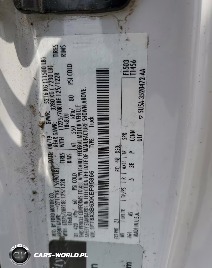 2019 Ford F350 Super Duty VIN:1FT8X3B6XKEF95866 - 12