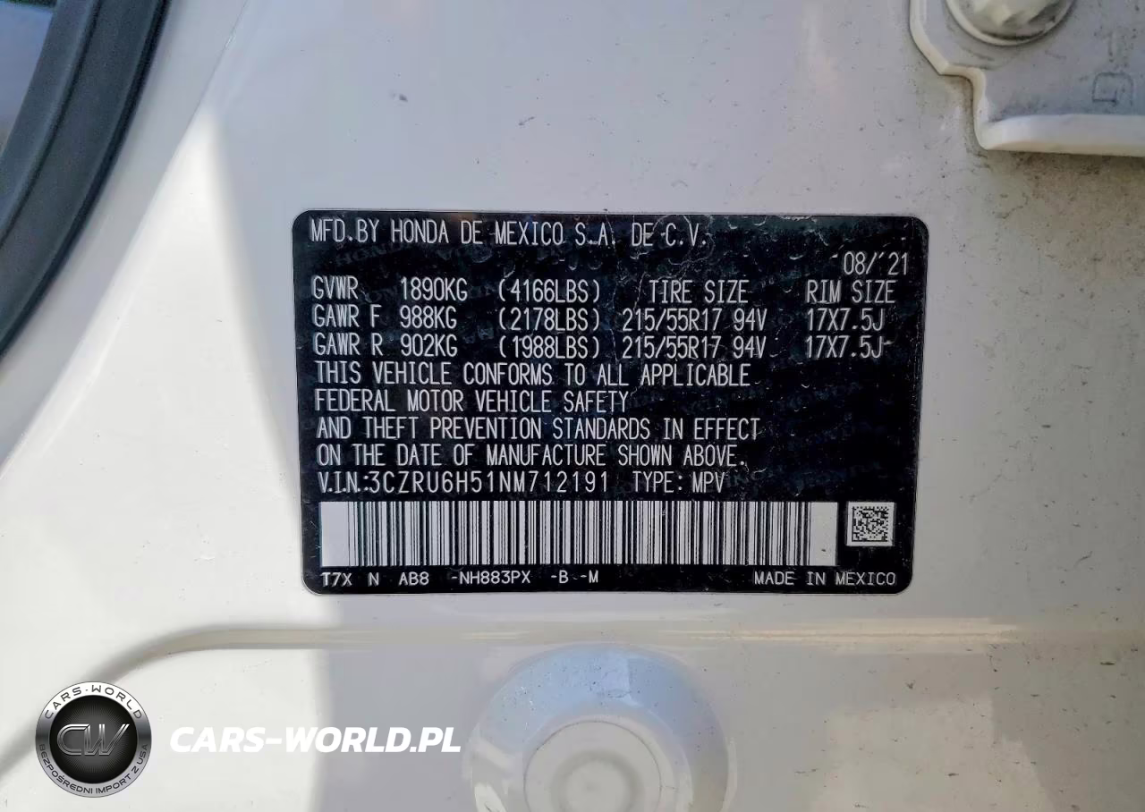 2022 Honda Hr-V Ex VIN:3CZRU6H51NM712191 - 13