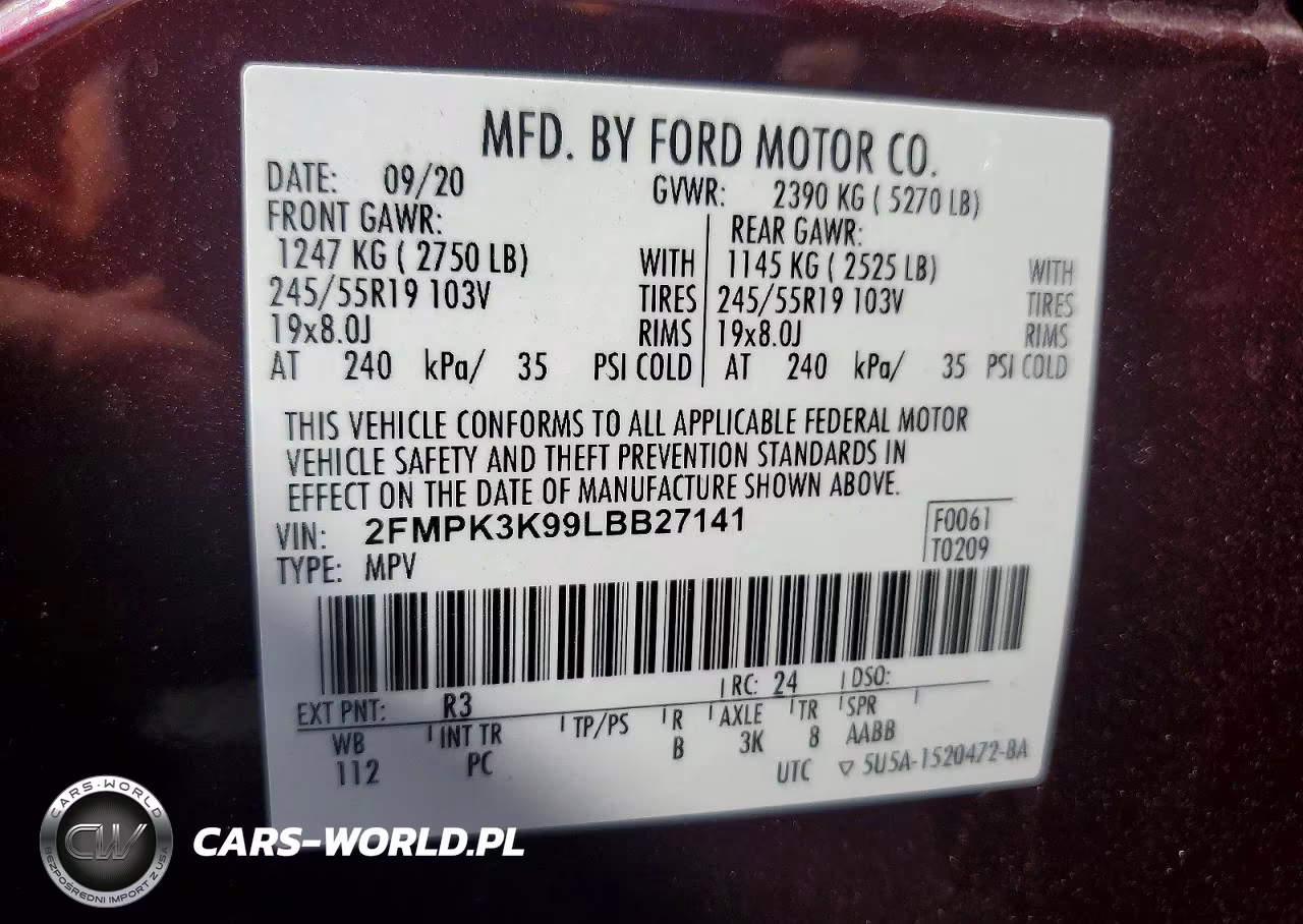 2020 Ford Edge Titanium VIN:2FMPK3K99LBB27141 - 13
