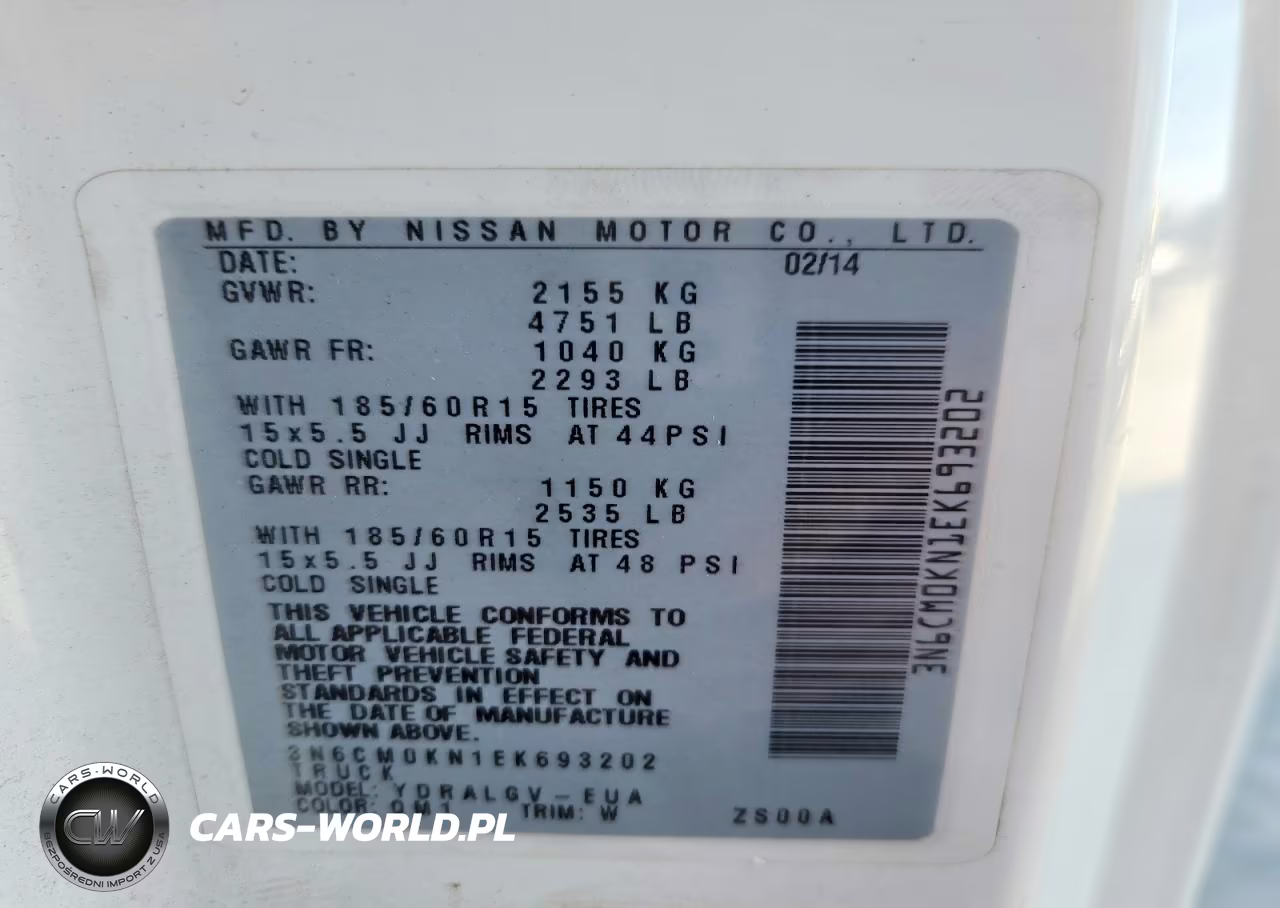 2014 Nissan Nv200 Sv VIN:3N6CM0KN1EK693202 - 14