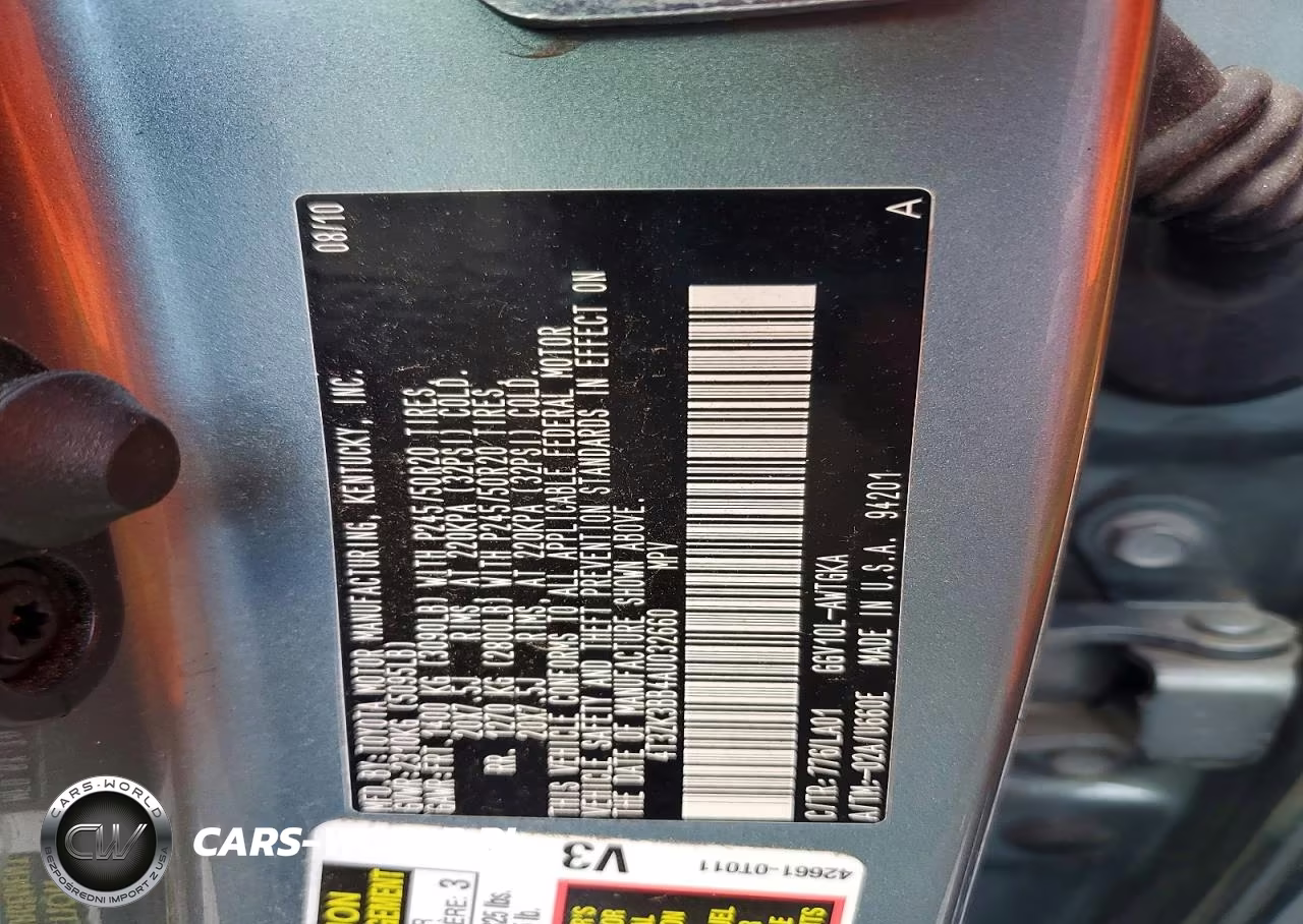 2010 Toyota Venza Fwd V6 VIN:4T3ZK3BB4AU032660 - 14