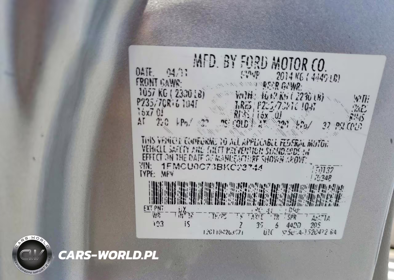2011 Ford Escape Xls VIN:1FMCU0C73BKC23744 - 13