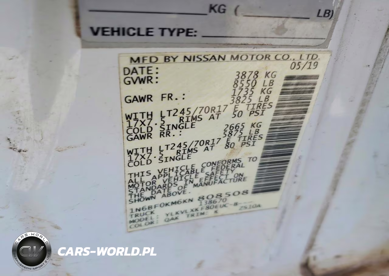 2019 Nissan Nv 1500 Sv VIN:1N6BF0KM6KN808508 - 13