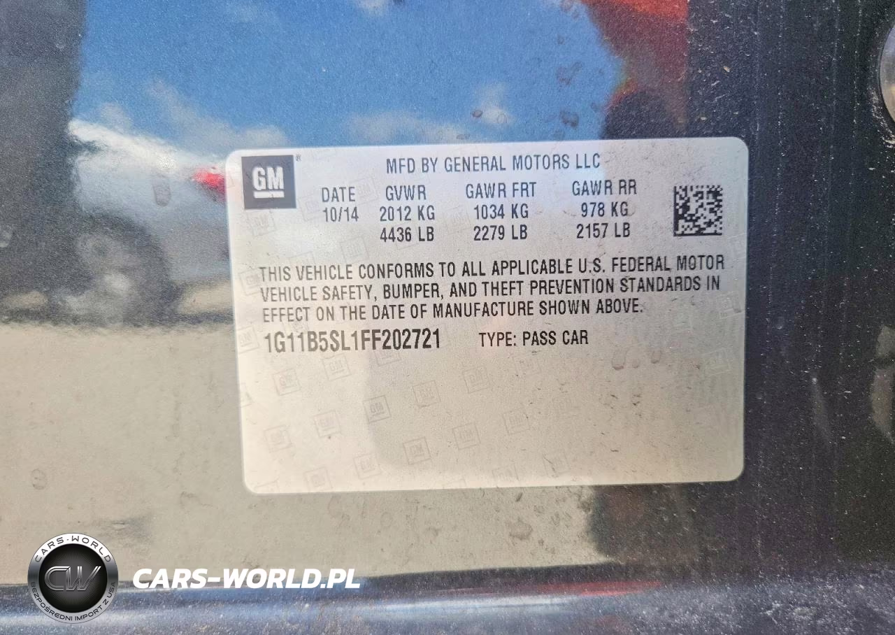 2015 Chevrolet Malibu Ls VIN:1G11B5SL1FF202721 - 12