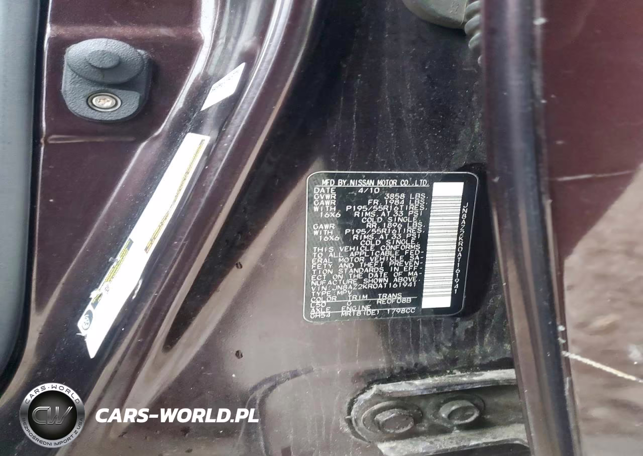 2010 Nissan Cube 1.8 VIN:JN8AZ2KR0AT161941 - 12
