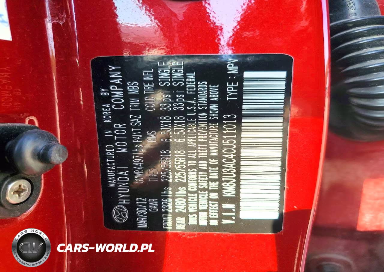 2012 Hyundai Tucson Limited VIN:KM8JU3AC4CU511013 - 13