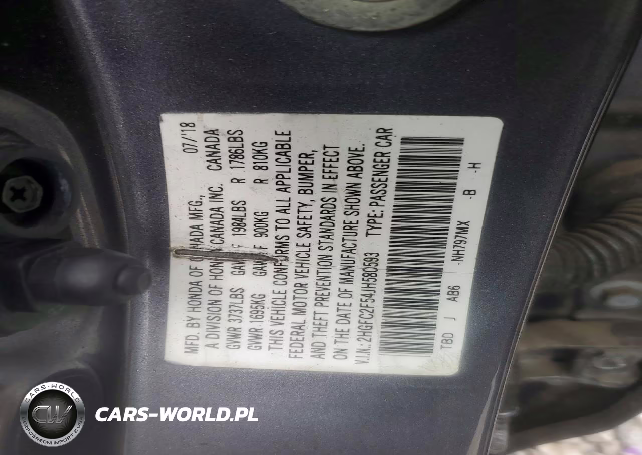 2018 Honda Civic Lx VIN:2HGFC2F54JH580593 - 12