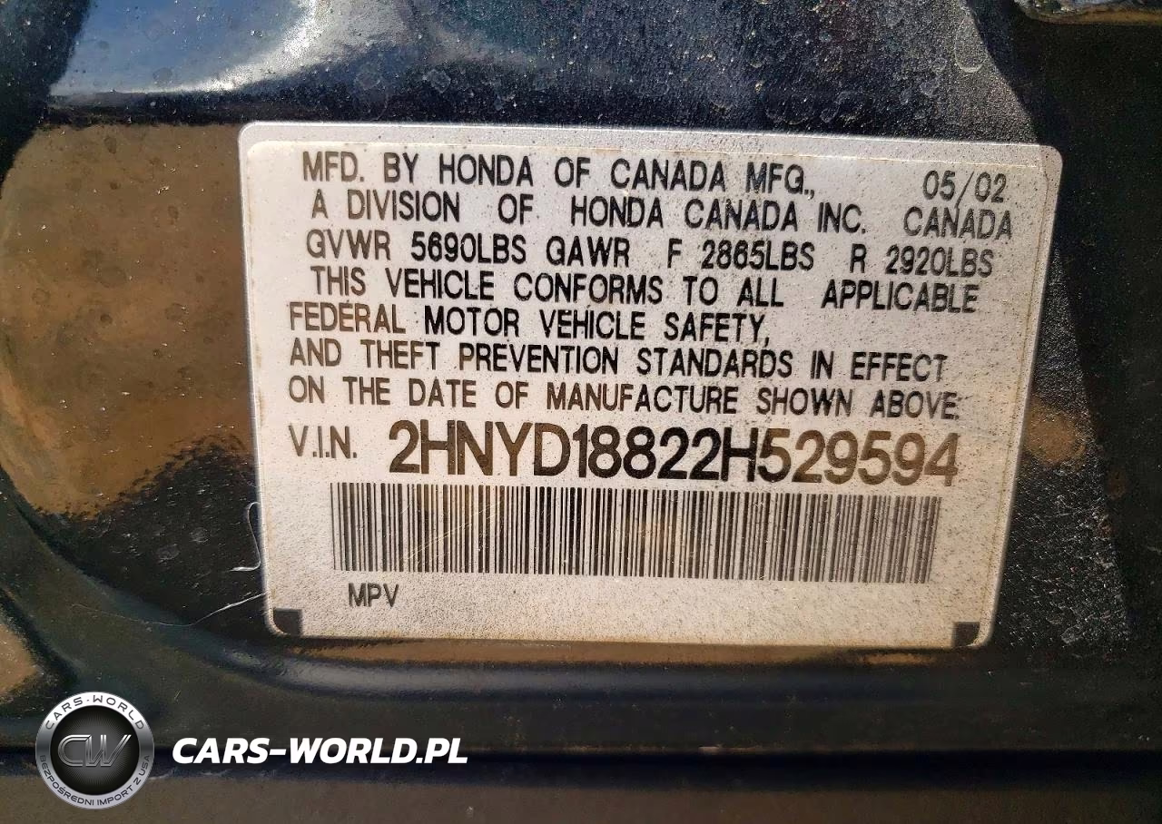 2002 Acura Mdx Touring VIN:2HNYD18822H529594 - 13
