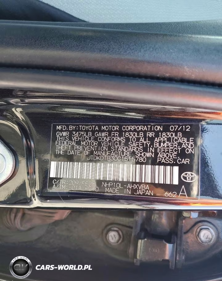 2012 Toyota Prius C One VIN:JTDKDTB30C1515780 - 12