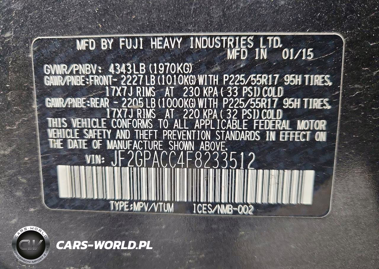 2015 Subaru Xv Crosstrek 2.0 Premium VIN:JF2GPACC4F8233512 - 13