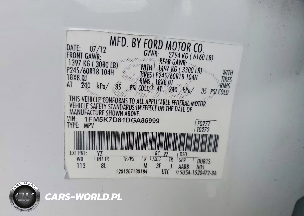 2013 Ford Expl 4D VIN:1FM5K7D81DGA86999 - 12