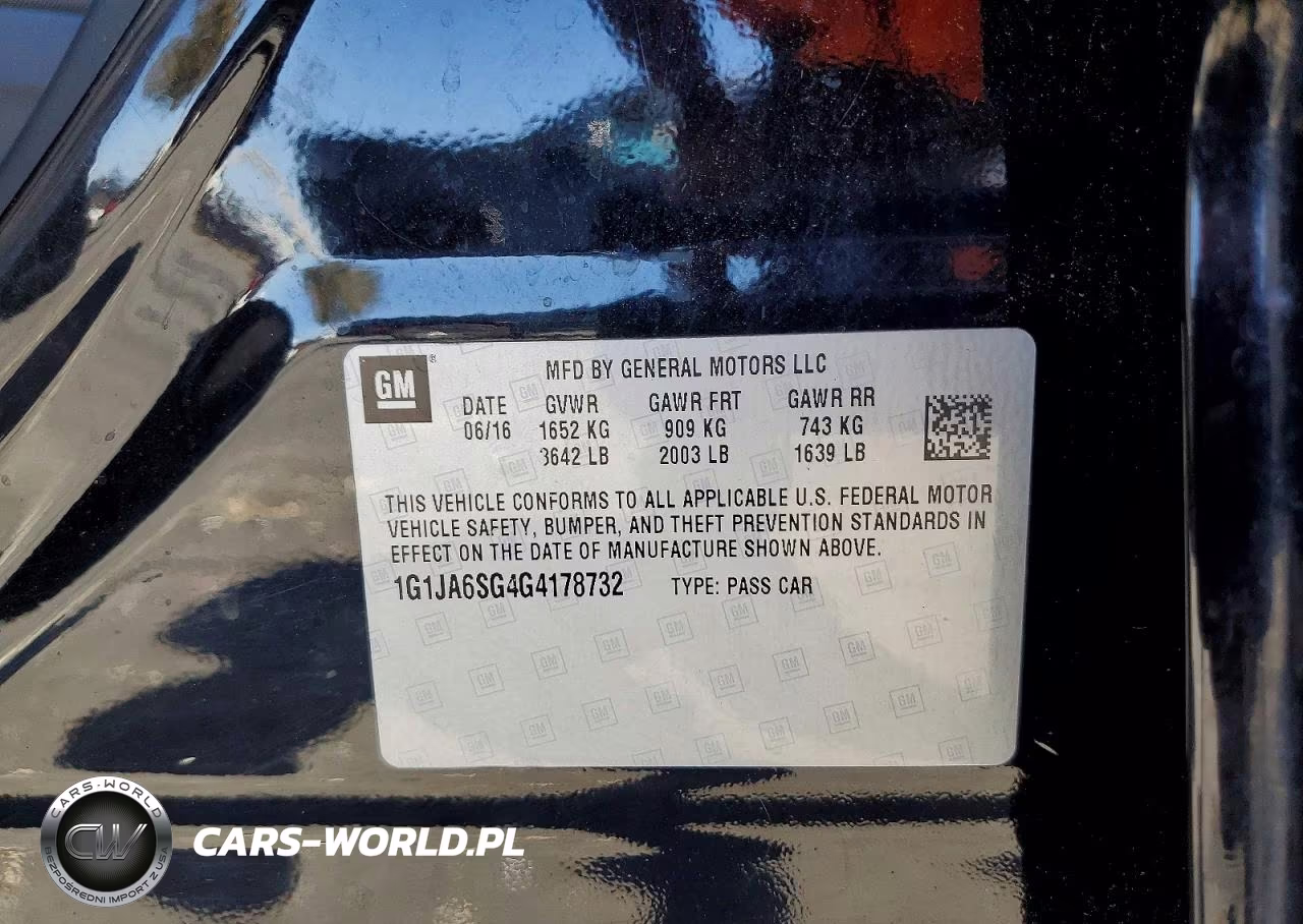 2016 Chevrolet Sonic Ls VIN:1G1JA6SG4G4178732 - 12