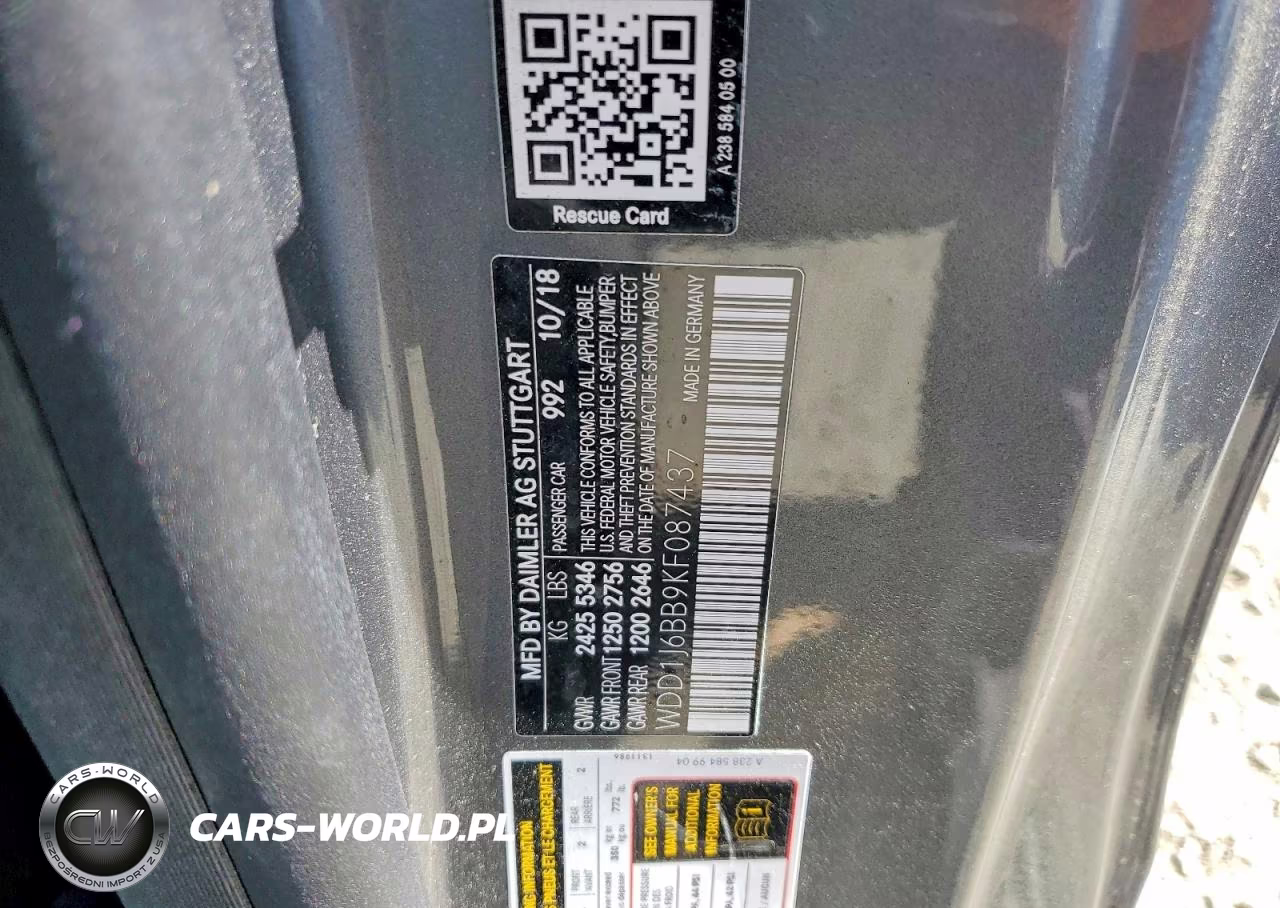 2019 Mercedes-Benz E Amg 53 VIN:WDD1J6BB9KF087437 - 12