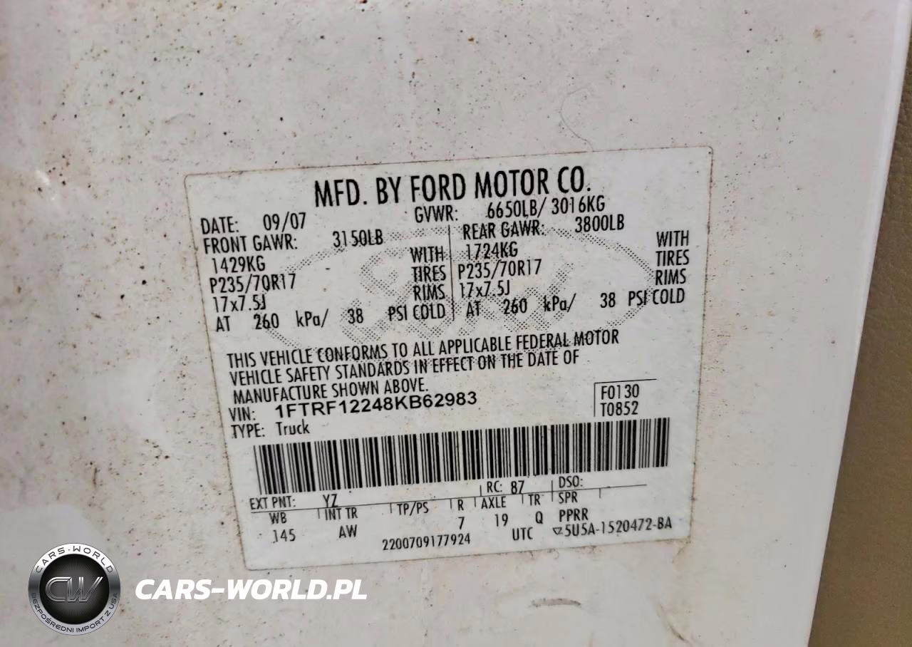 2008 Ford F150 VIN:1FTRF12248KB62983 - 12