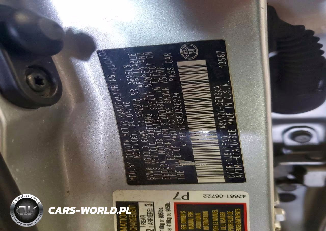 2016 Toyota Camry Se VIN:4T1BF1FK2GU236234 - 12