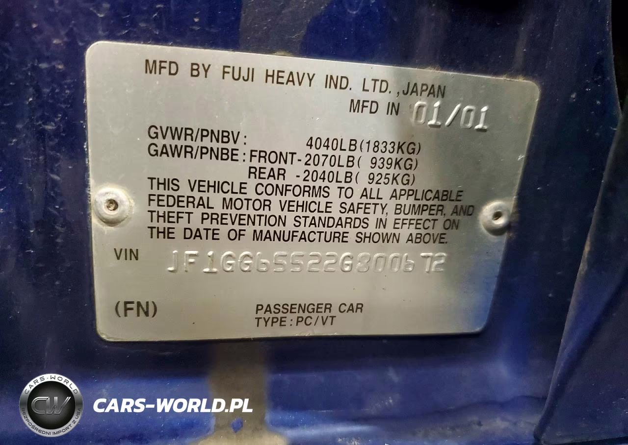 2002 Subaru Impreza Ts VIN:JF1GG65522G800672 - 12