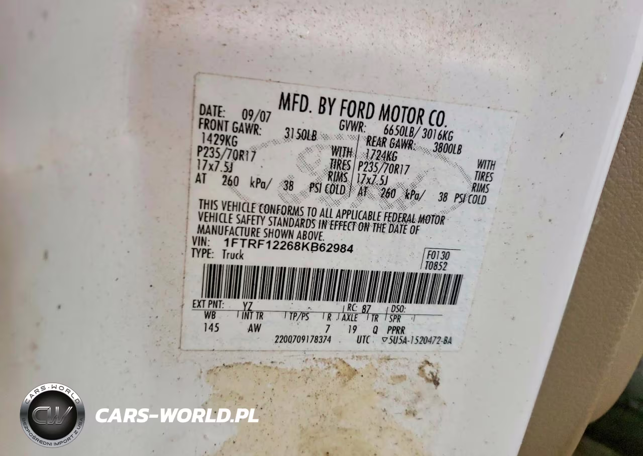 2008 Ford F150 VIN:1FTRF12268KB62984 - 12