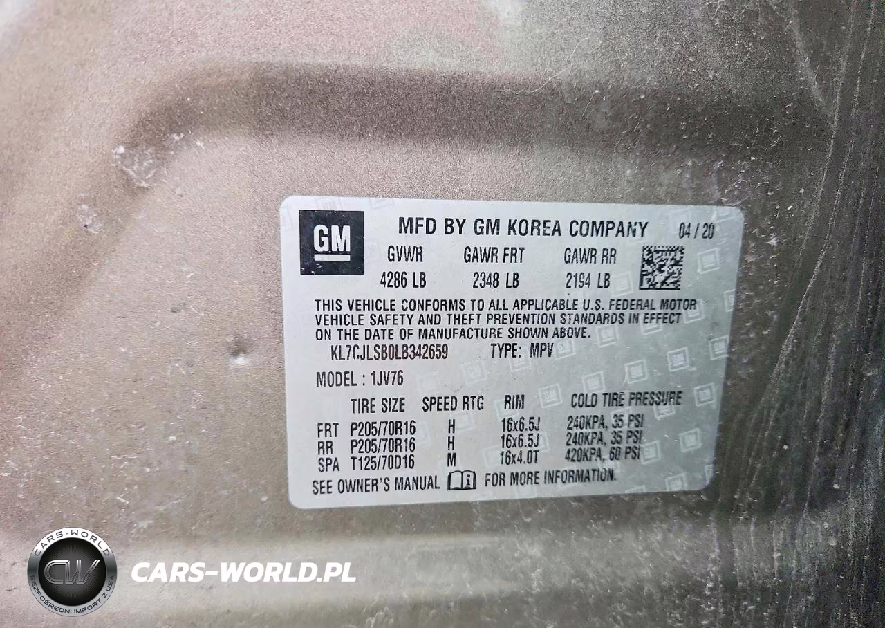 2020 Chevrolet Trax 1Lt VIN:KL7CJLSB0LB342659 - 13