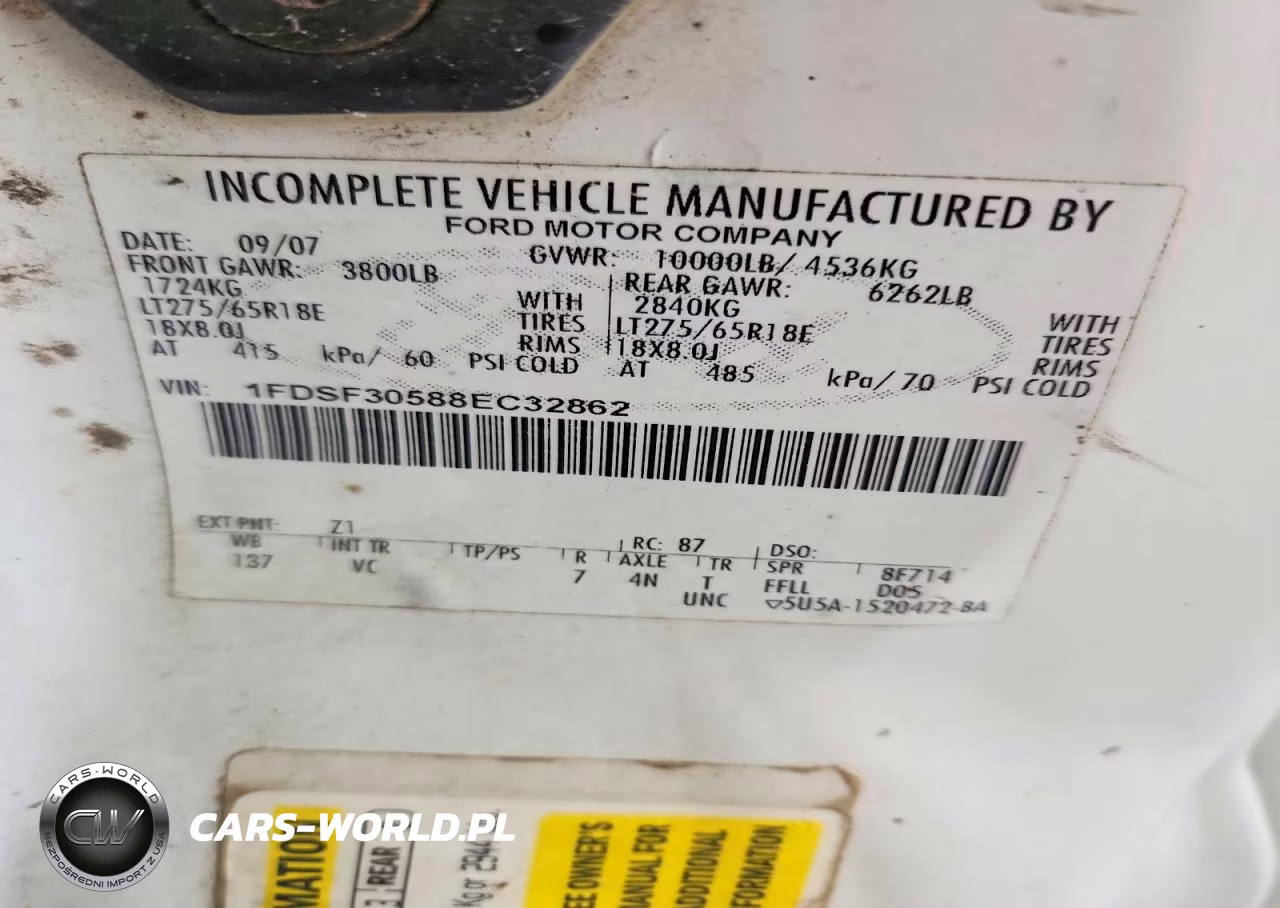 2008 Ford F350 Srw Super Duty VIN:1FDSF30588EC32862 - 12