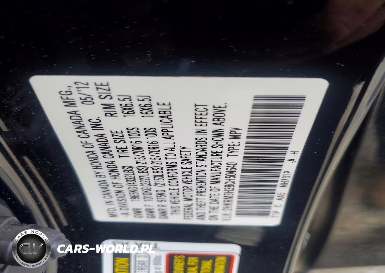 2012 Honda Cr-V Lx VIN:2HKRM3H38CH504640 - 13