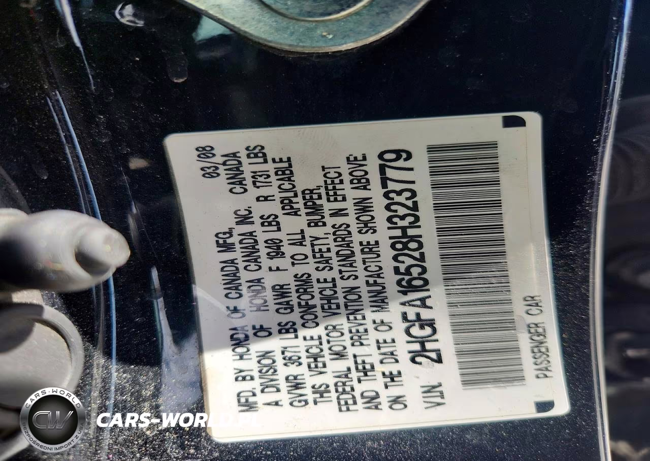 2008 Honda Civic Lx VIN:2HGFA16528H323779 - 13