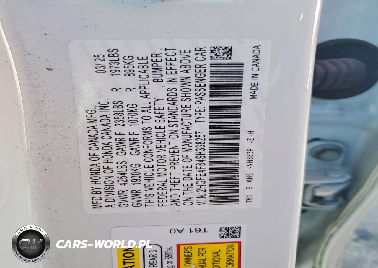 2025 Honda Civic Sport VIN:2HGFE4F84SH338257 - 12