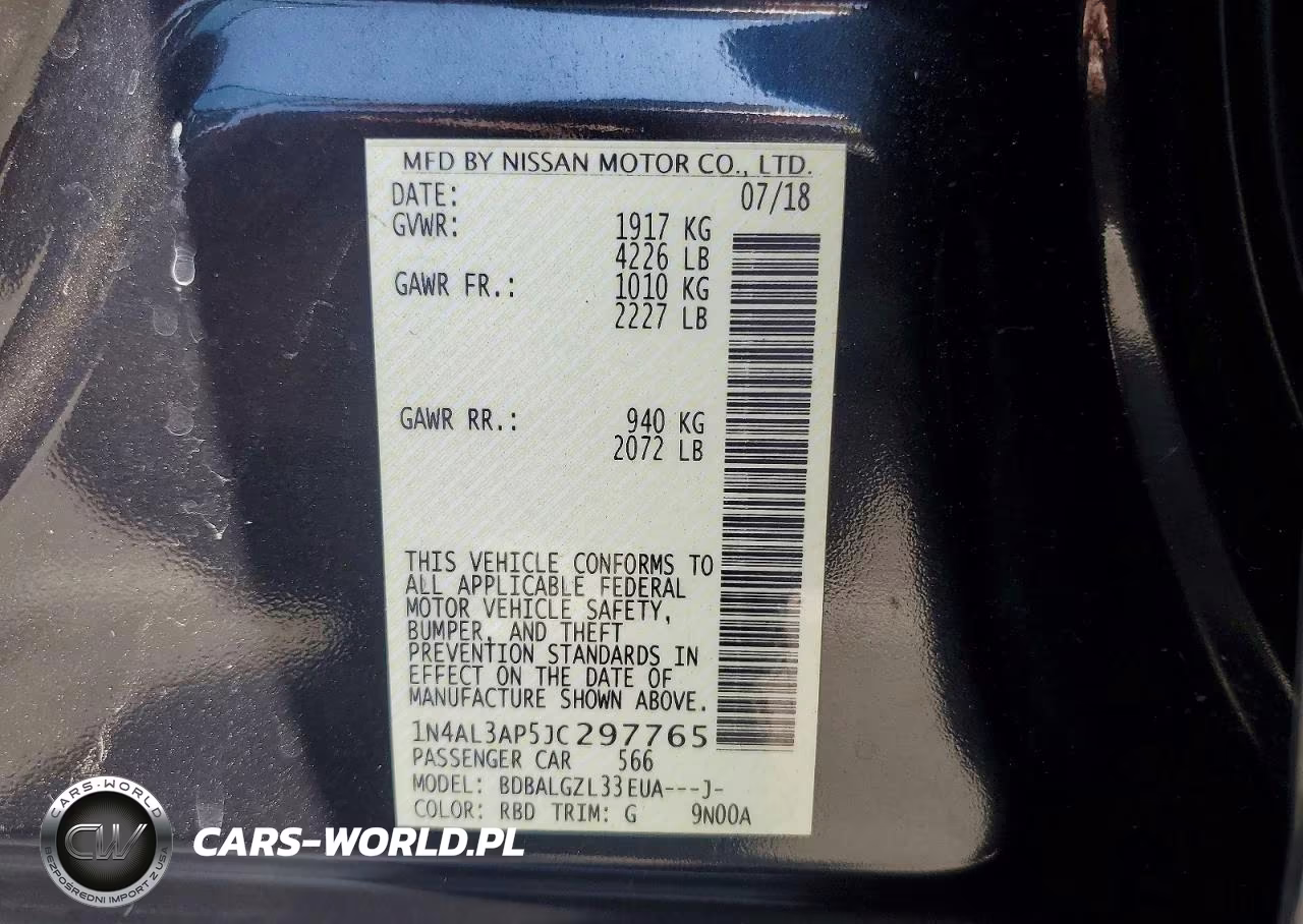 2018 Nissan Altima 2.5 S VIN:1N4AL3AP5JC297765 - 12