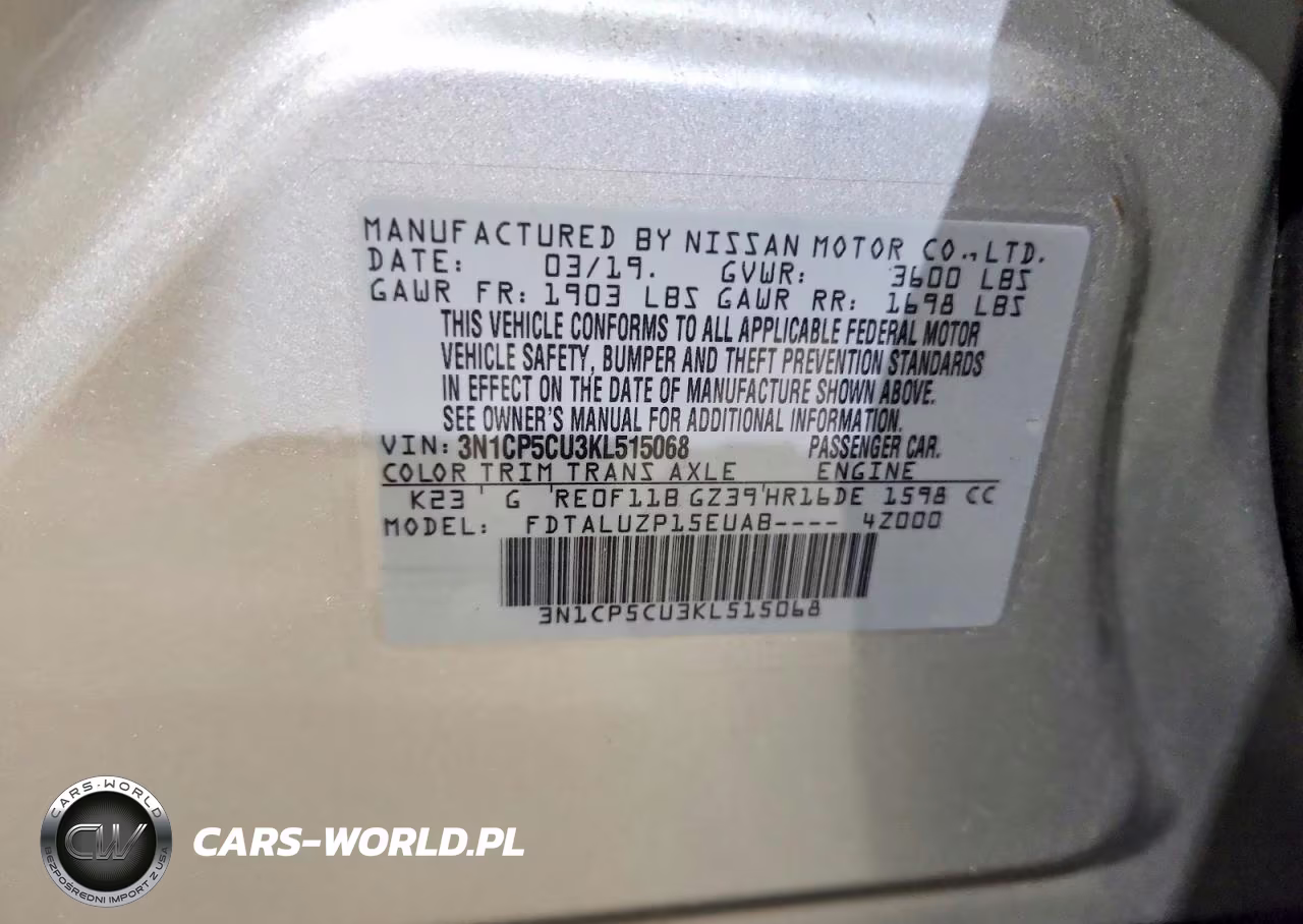 2019 Nissan Kicks Sr VIN:3N1CP5CU3KL515068 - 14