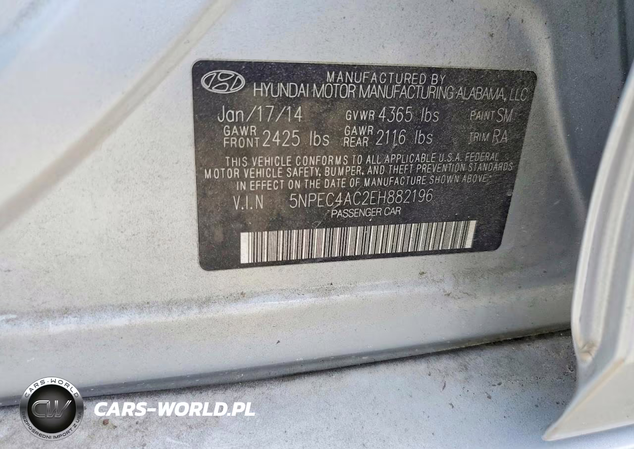 2014 Hyundai Sonata Limited VIN:5NPEC4AC2EH882196 - 12