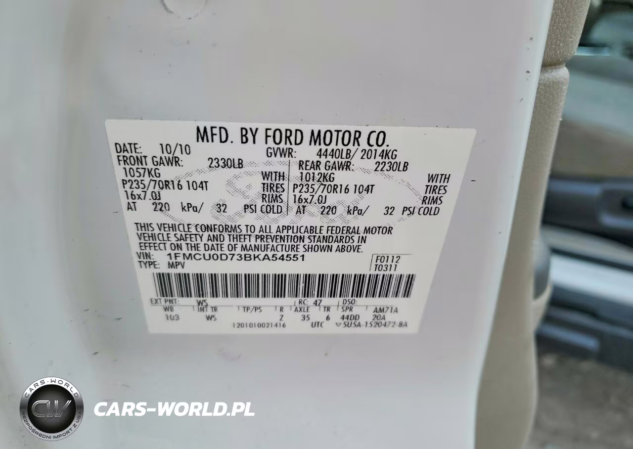 2011 Ford Escape Xlt VIN:1FMCU0D73BKA54551 - 13