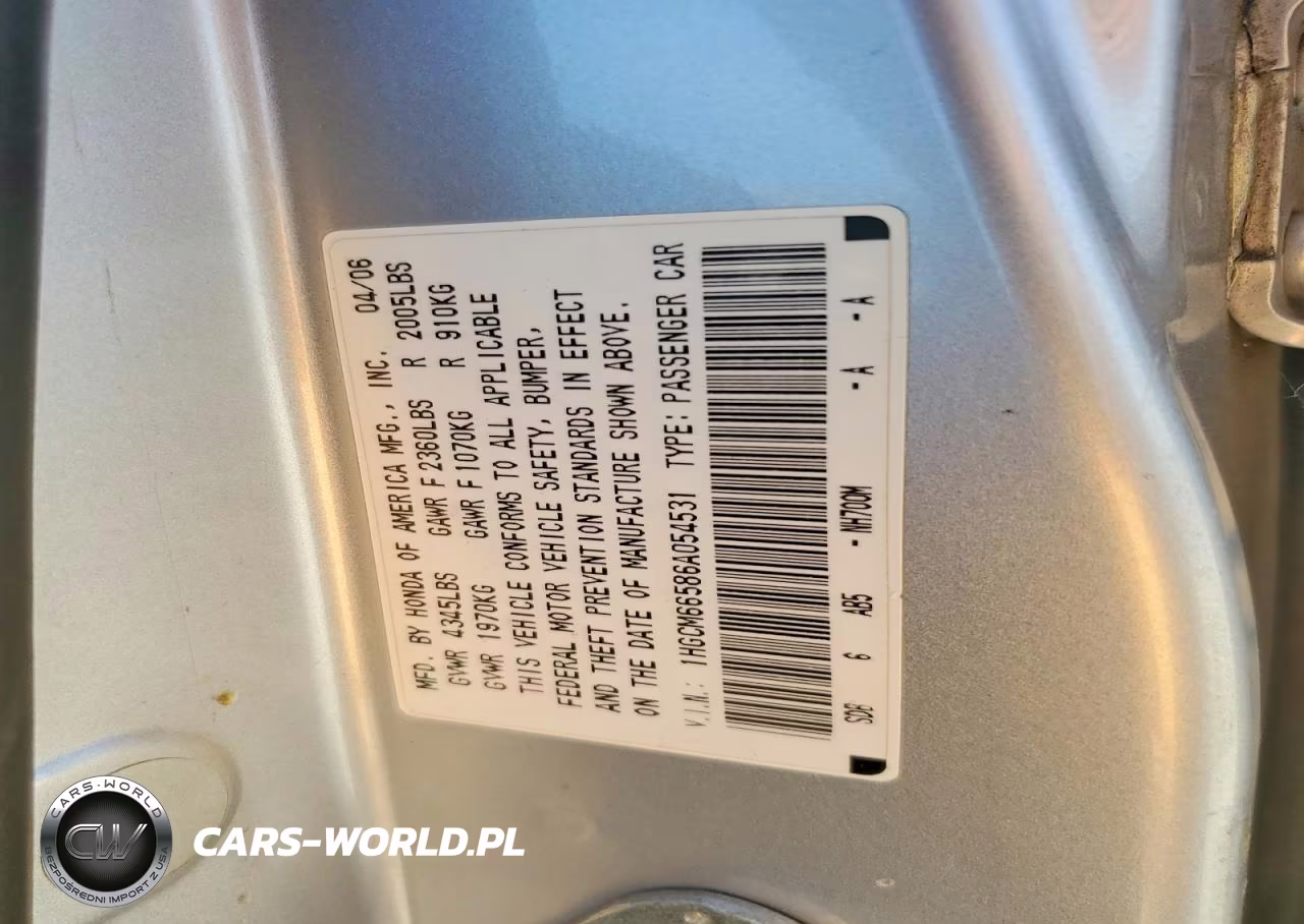 2006 Honda Accord Ex VIN:1HGCM66586A054531 - 13