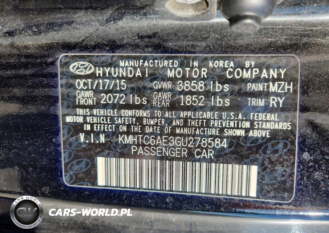 2016 Hyundai Veloster Turbo VIN:KMHTC6AE3GU278584 - 12