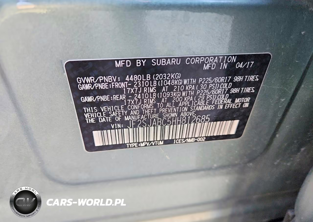 2017 Subaru Forester 2.5I VIN:JF2SJABC5HH812685 - 14