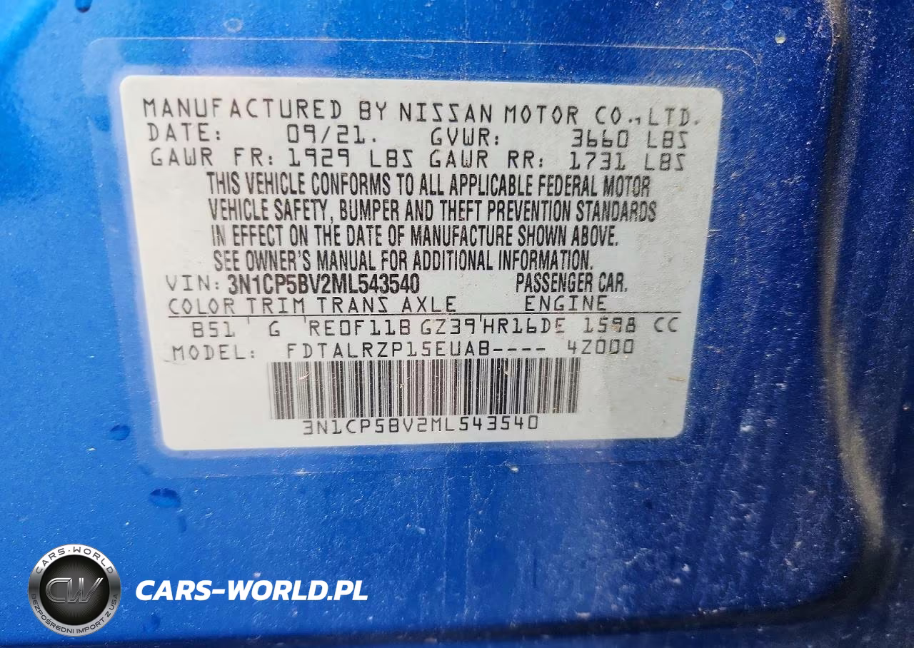2021 Nissan Kicks S VIN:3N1CP5BV2ML543540 - 12