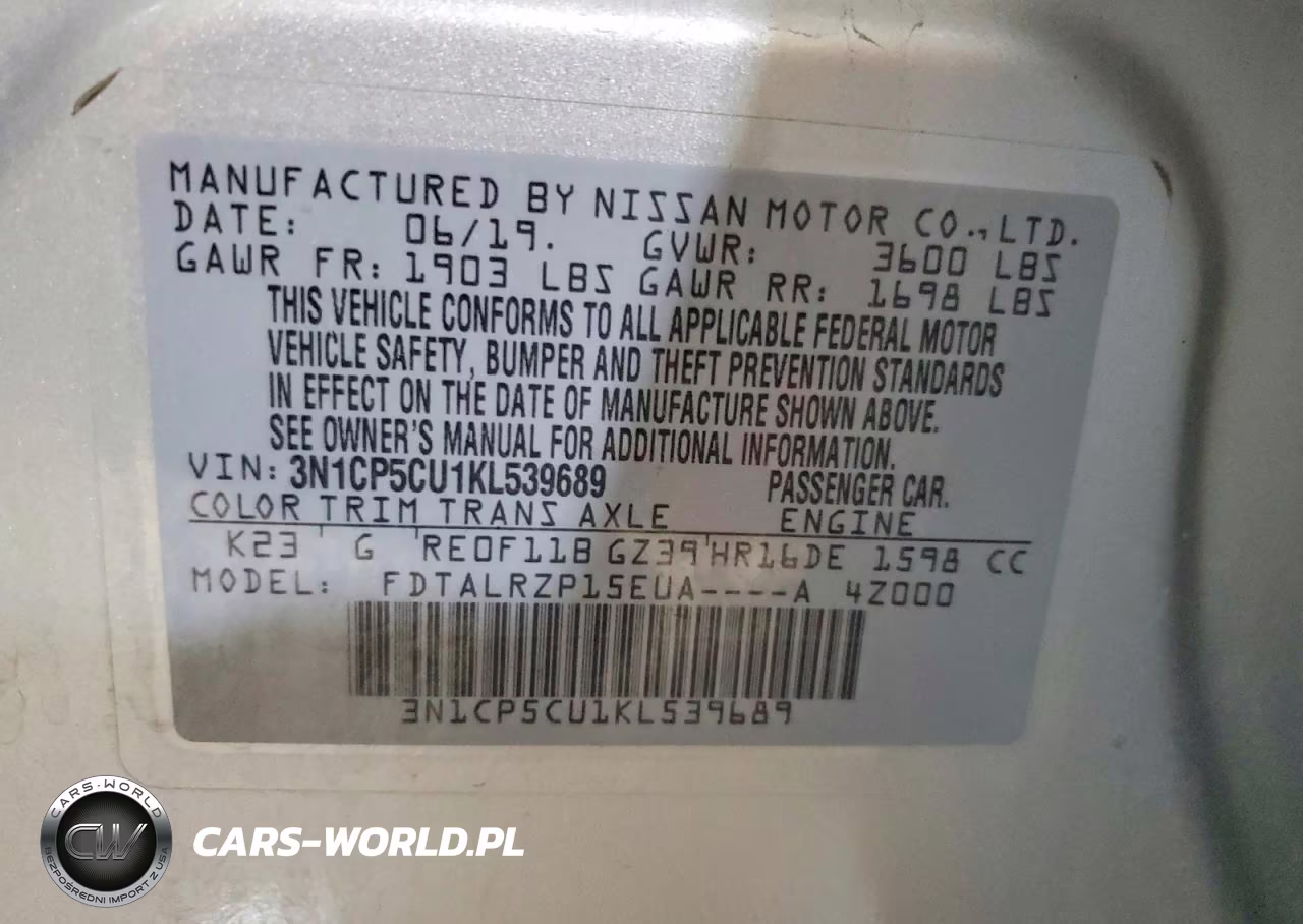 2019 Nissan Kicks S VIN:3N1CP5CU1KL539689 - 14