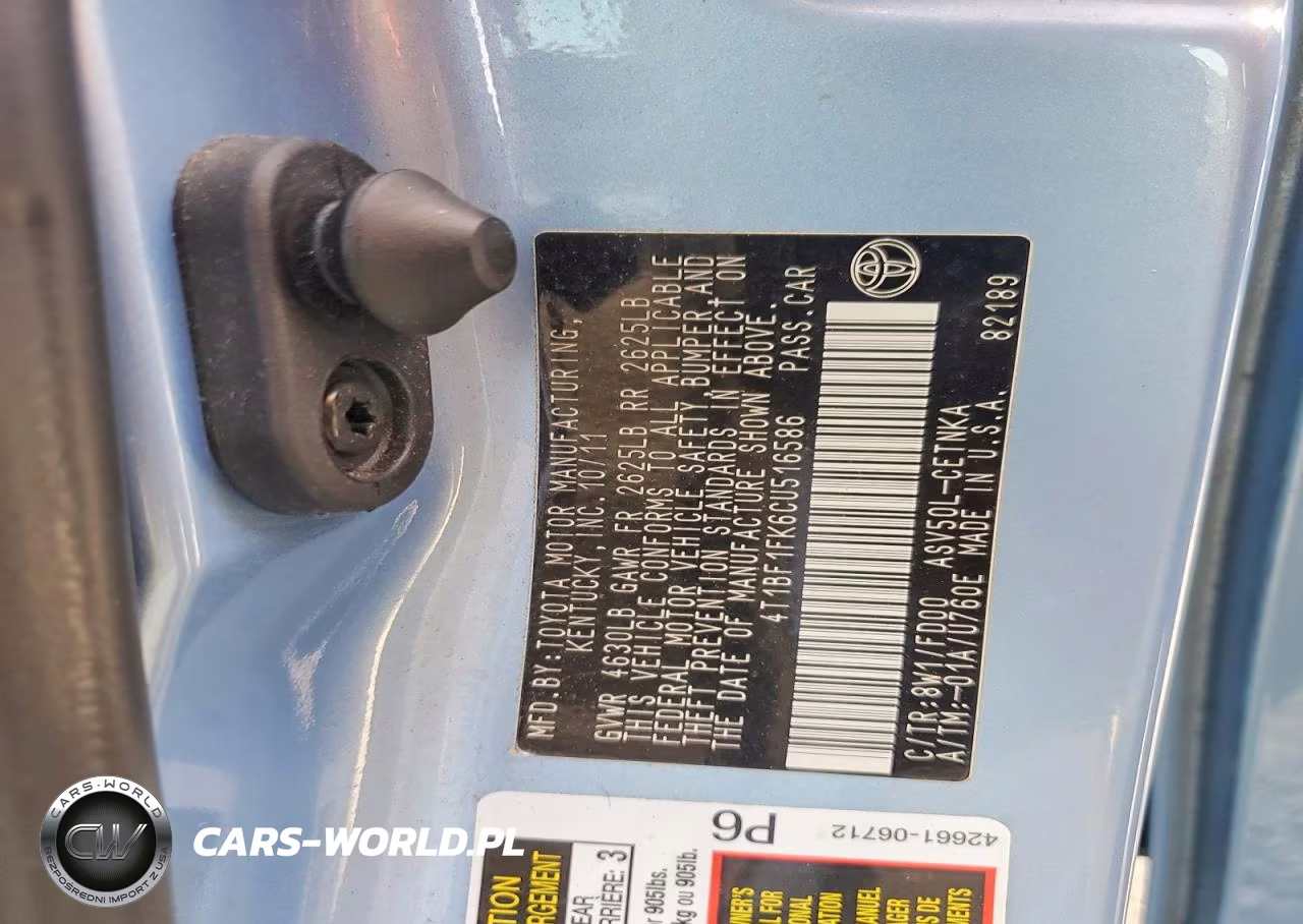 2012 Toyota Camry Le VIN:4T1BF1FK6CU516586 - 13