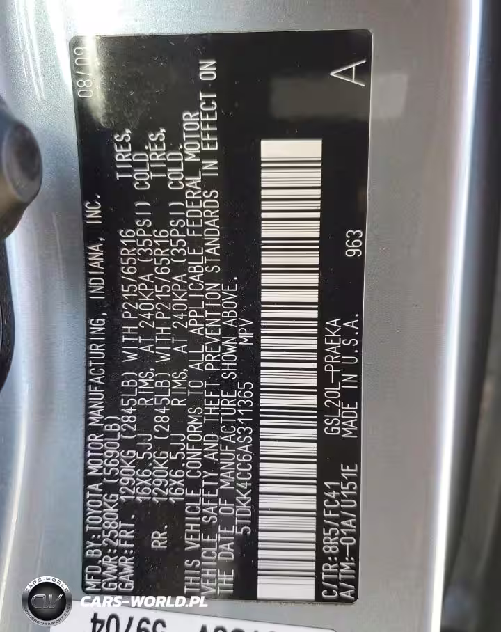 2010 Toyota Sienna Ce VIN:5TDKK4CC6AS311365 - 13