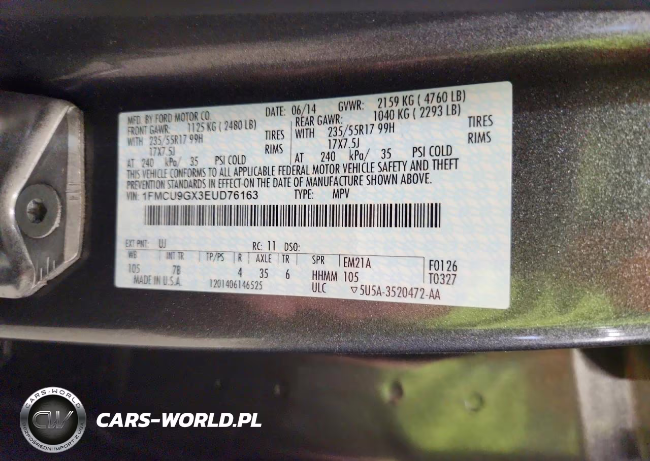 2014 Ford Escape Se VIN:1FMCU9GX3EUD76163 - 13