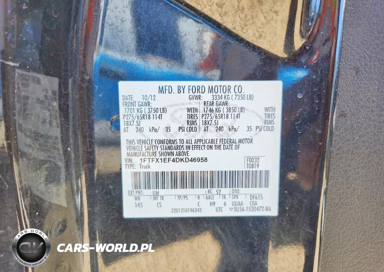 2013 Ford F150 Super Cab VIN:1FTFX1EF4DKD46958 - 13