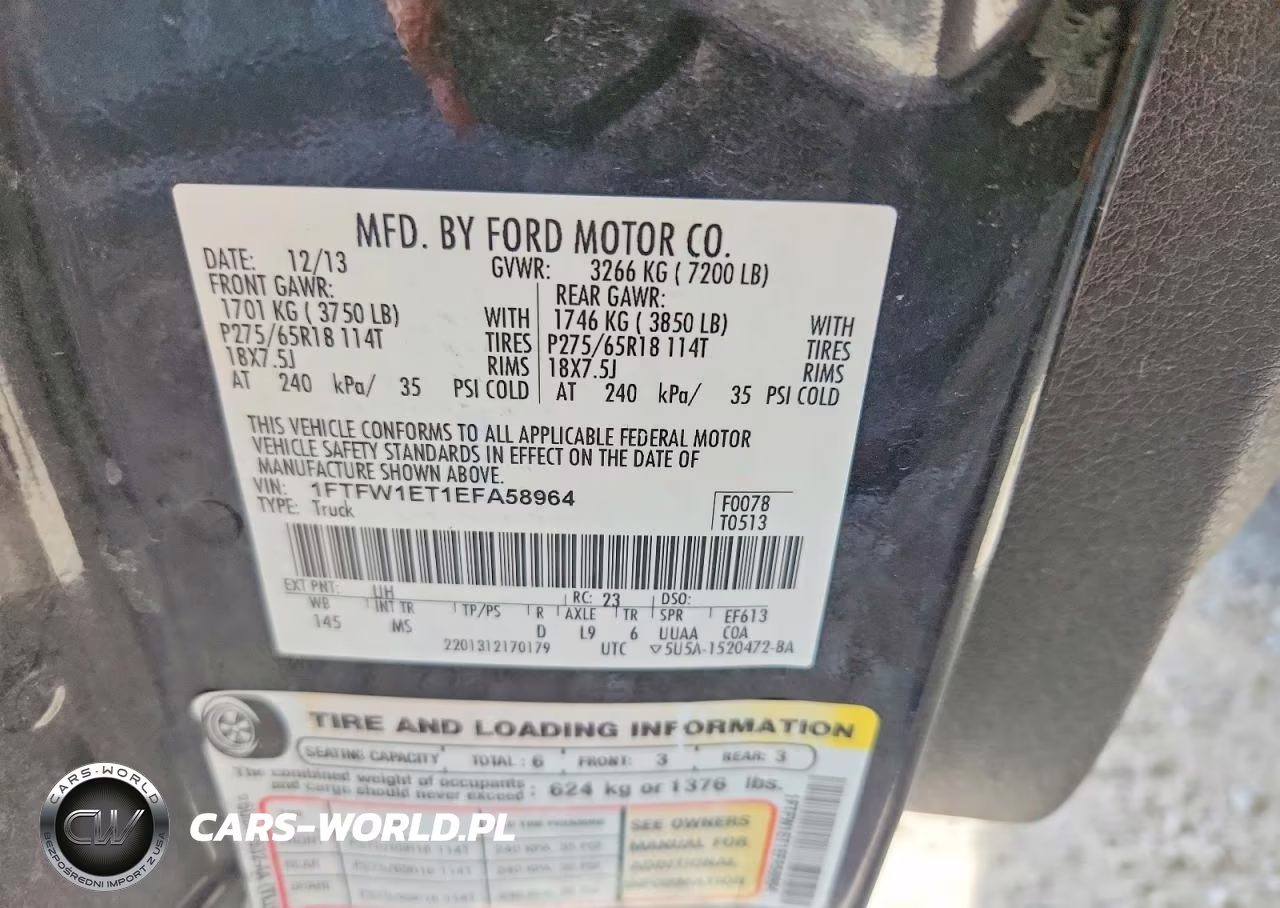 2014 Ford F150 VIN:1FTFW1ET1EFA58964 - 12