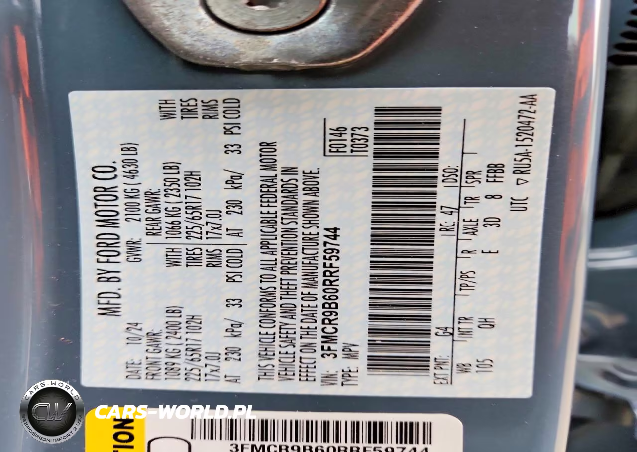 2024 Ford Bronco Sport Big Bend VIN:3FMCR9B60RRF59744 - 14