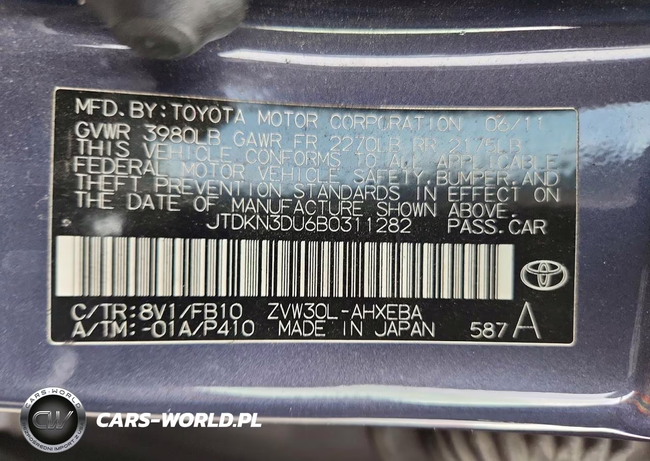 2011 Toyota Prius Three VIN:JTDKN3DU6B0311282 - 12